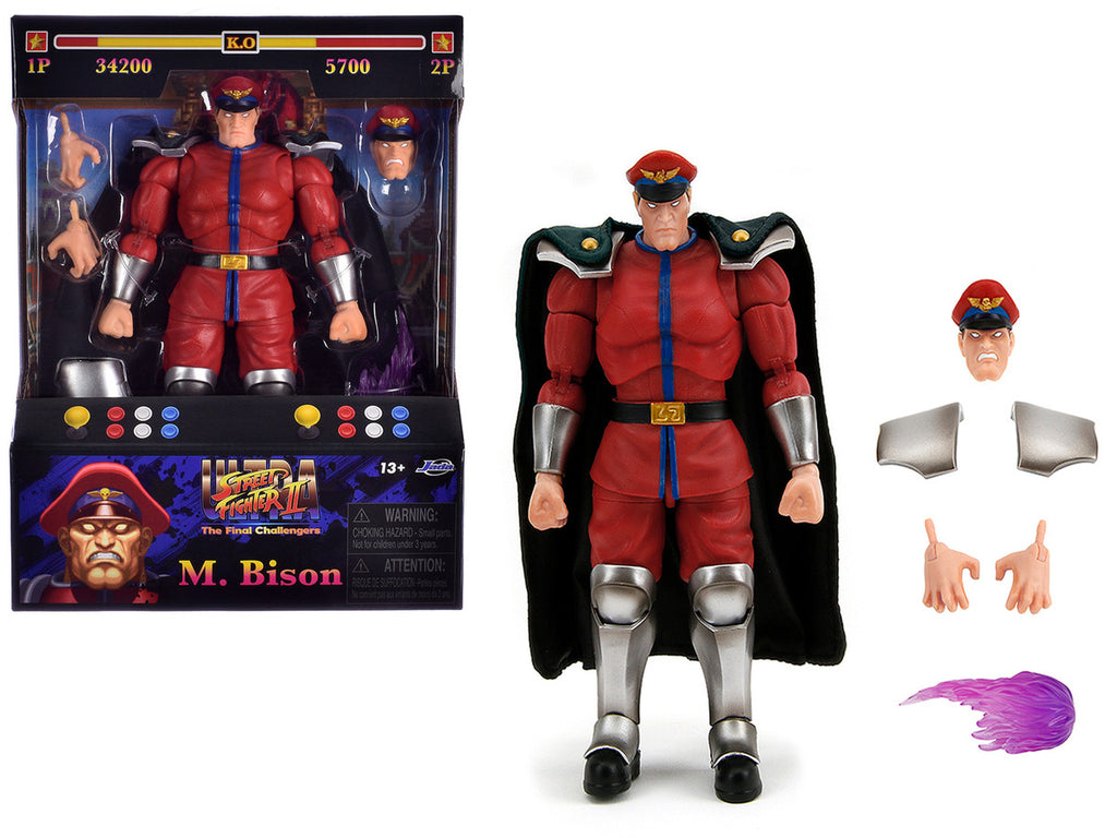 M. Bison 6" Moveable Figure with Accessories and Alternate Head and Hands "Ultra Street Fighter II: The Final Challengers" (2017) Video Game Model by Jada-0
