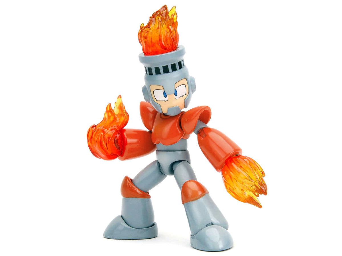 Fire Man 5.5" Moveable Figure with Accessories and Alternate Head and Hands "Mega Man" (1987) Video Game model by Jada-1