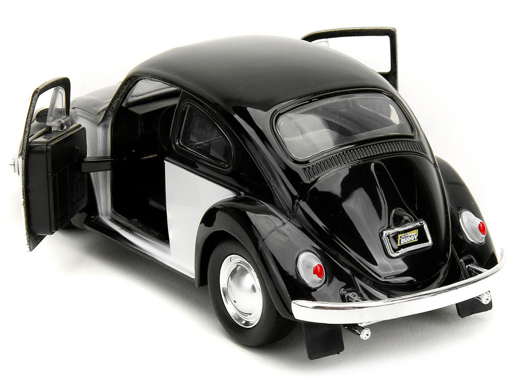 1959 Volkswagen Beetle "Punch Buggy" Black and White and Boxing Gloves Accessory "Punch Buggy" Series 1/32 Diecast Model Car by Jada-3