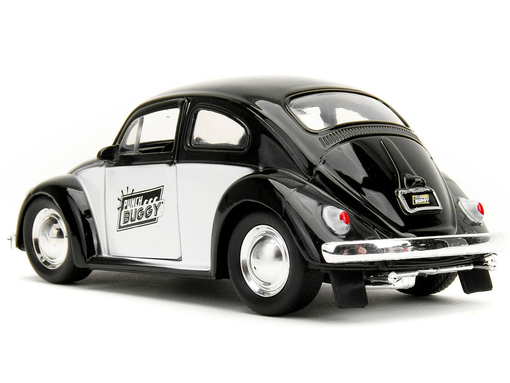 1959 Volkswagen Beetle "Punch Buggy" Black and White and Boxing Gloves Accessory "Punch Buggy" Series 1/32 Diecast Model Car by Jada-4