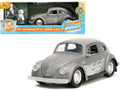 1959 Volkswagen Beetle Gray Metallic with Silver Flames and Boxing Gloves Accessory "Punch Buggy" Series 1/32 Diecast Model Car by Jada-0