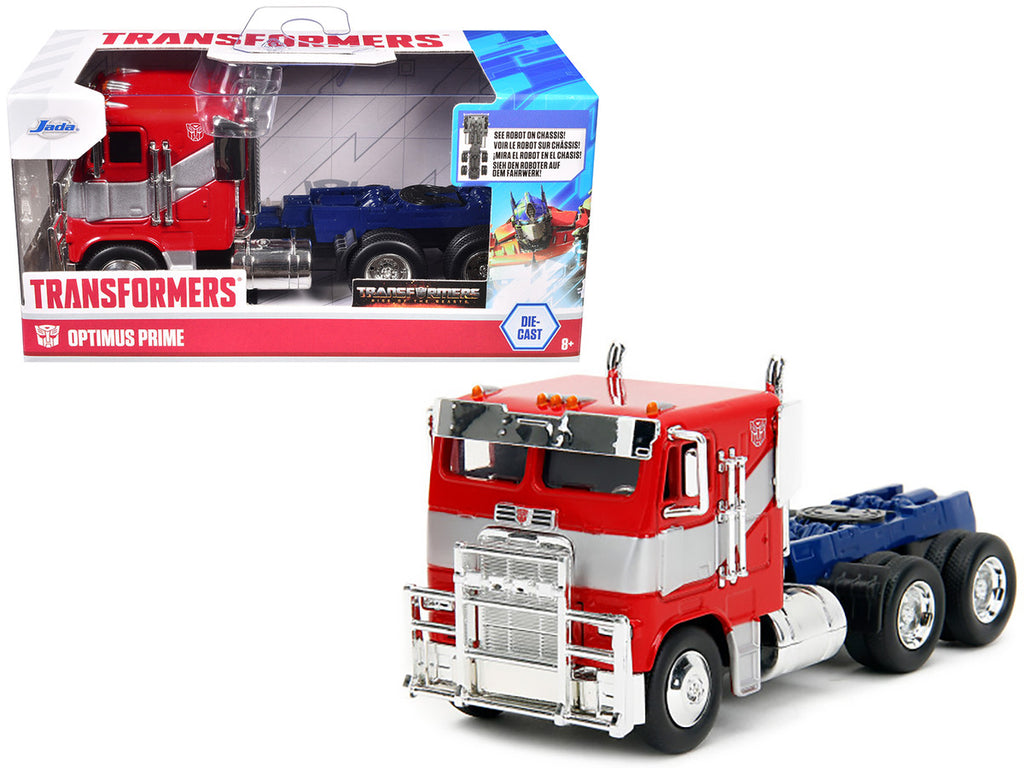 Optimus Prime Tractor Truck Red and Blue with Silver Stripes "Transformers: Rise of the Beasts" (2023) Movie "Hollywood Rides" Series 1/32 Diecast Model Car by Jada-4