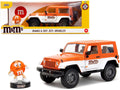 2007 Jeep Wrangler Orange Metallic and White and Orange M&M Diecast Figure "M&M's" "Hollywood Rides" Series 1/24 Diecast Model Car by Jada-0