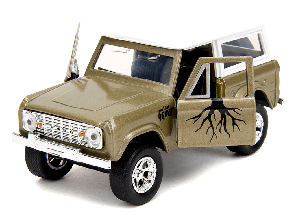 1973 Ford Bronco "Groot" Gold Metallic with White Top "Guardians of the Galaxy" "Hollywood Rides" Series 1/32 Diecast Car Model by Jada-1