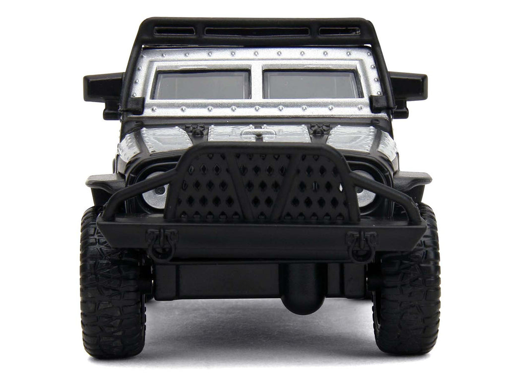 Tej's Jeep Wrangler Custom Silver Metallic with Black Top and Roof Rack "Furious 7" (2015) Movie "25 Years of Fast & Furious" Series 1/32 Diecast Model Car by Jada-3