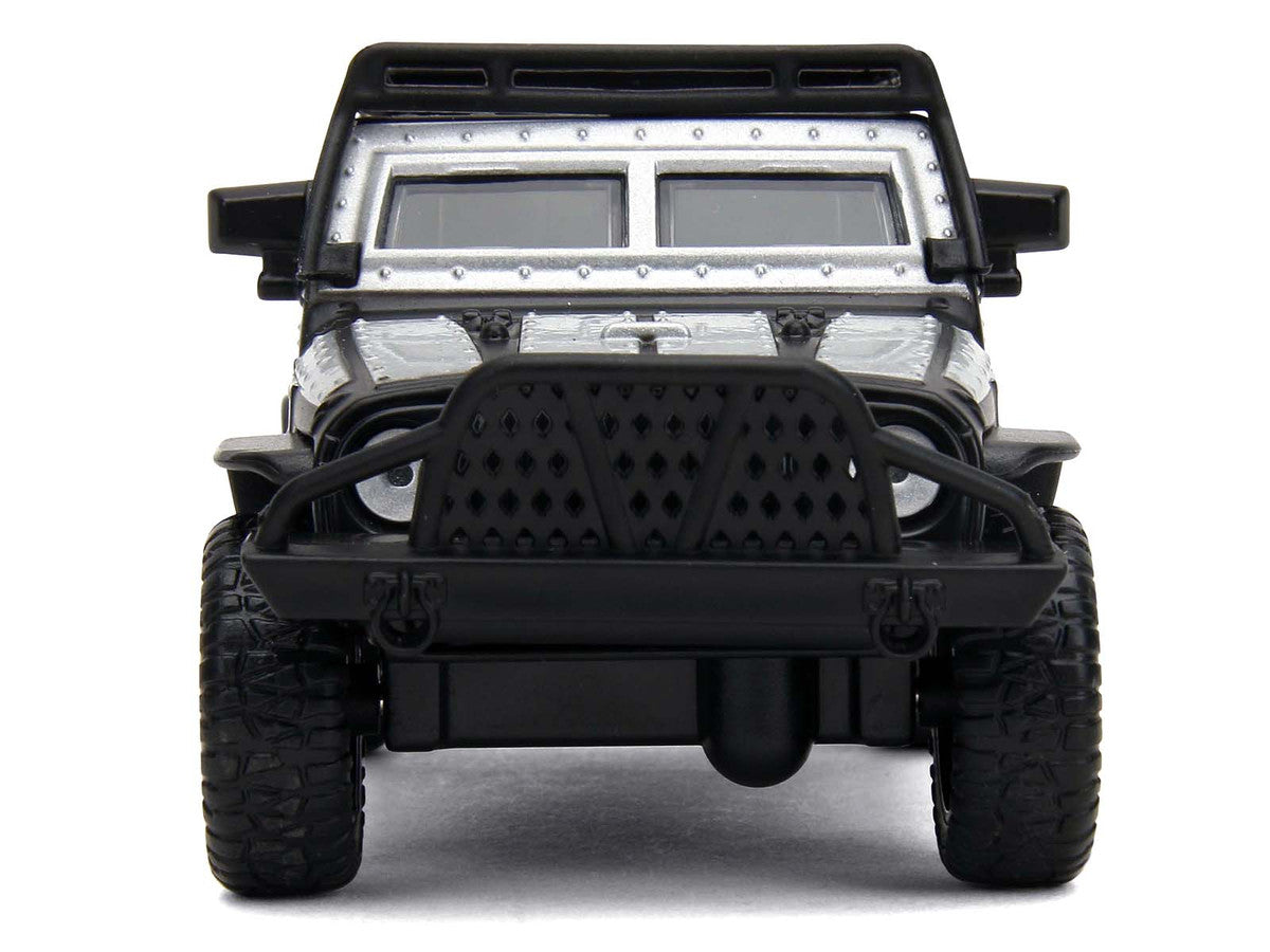 Tej's Jeep Wrangler Custom Silver Metallic with Black Top and Roof Rack "Furious 7" (2015) Movie "25 Years of Fast & Furious" Series 1/32 Diecast Model Car by Jada-3