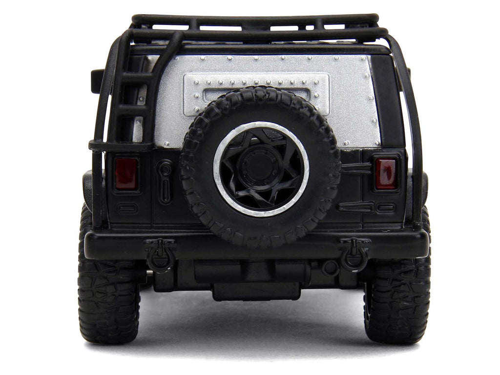 Tej's Jeep Wrangler Custom Silver Metallic with Black Top and Roof Rack "Furious 7" (2015) Movie "25 Years of Fast & Furious" Series 1/32 Diecast Model Car by Jada-4