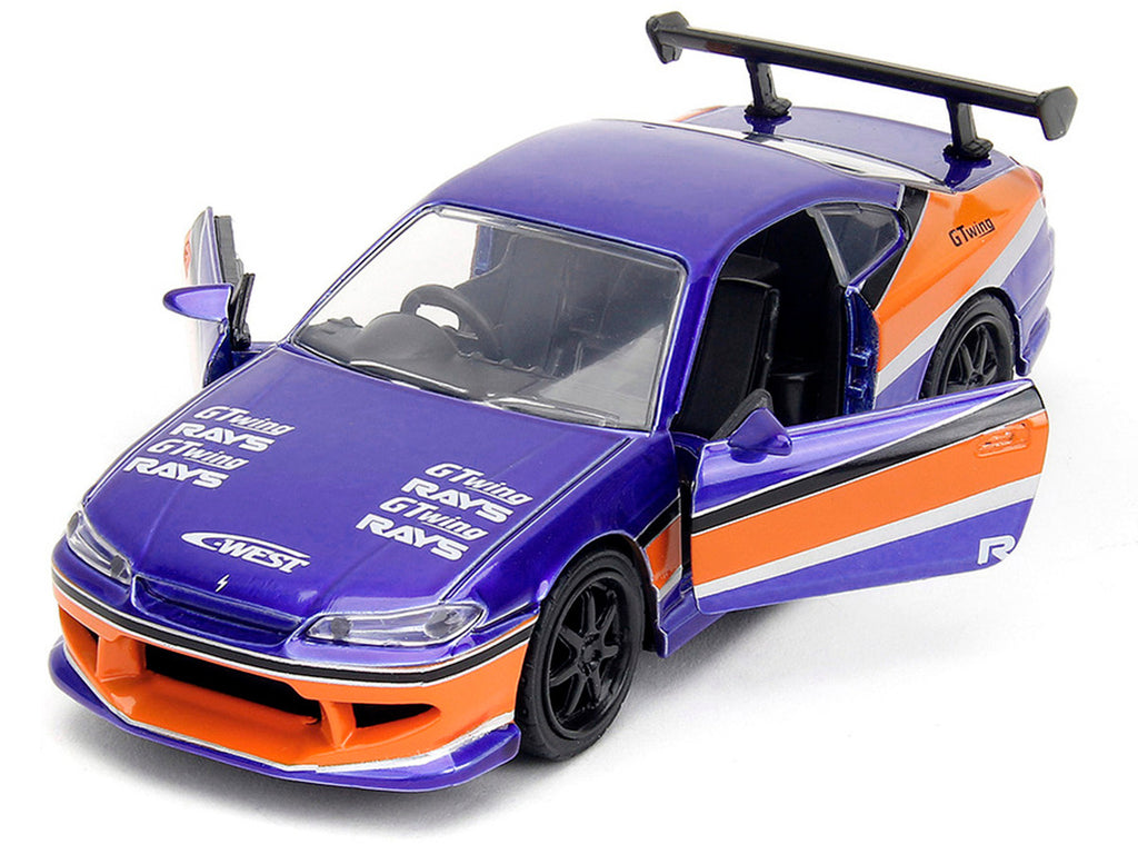 2001 Nissan Silvia S15 RHD (Right Hand Drive) Blue Metallic with Graphics "The Fast and the Furious: Tokyo Drift" (2006) Movie "Fast & Furious" Series 1/32 Diecast Car Model by Jada-3