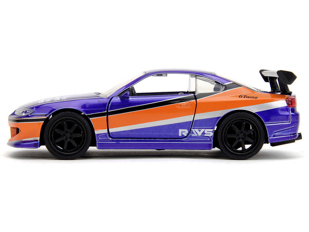 2001 Nissan Silvia S15 RHD (Right Hand Drive) Blue Metallic with Graphics "The Fast and the Furious: Tokyo Drift" (2006) Movie "Fast & Furious" Series 1/32 Diecast Car Model by Jada-0