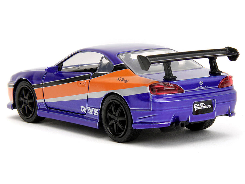 2001 Nissan Silvia S15 RHD (Right Hand Drive) Blue Metallic with Graphics "The Fast and the Furious: Tokyo Drift" (2006) Movie "Fast & Furious" Series 1/32 Diecast Car Model by Jada-1