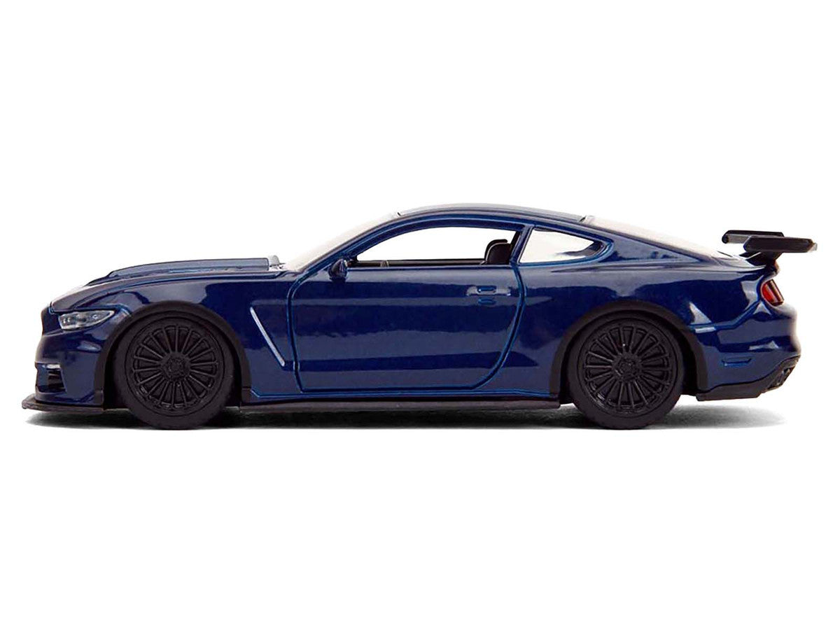 2016 Ford Mustang GT Dark Blue Metallic with White Stripe "F9" (2021) Movie "25 Years of Fast & Furious" Series 1/32 Diecast Model Car by Jada-2