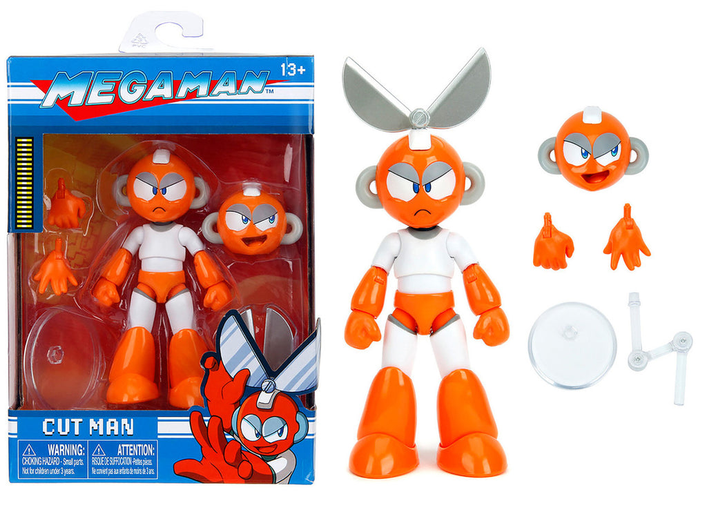 Cut Man 4.5" Moveable Figure with Accessories and Alternate Head and Hands "Mega Man" (1987) Video Game Model by Jada-4