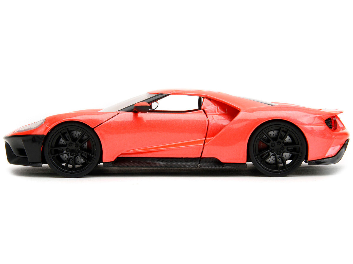 2017 Ford GT Light Red Metallic with Black Stripe "Pink Slips" Series 1/24 Diecast Model Car by Jada-2