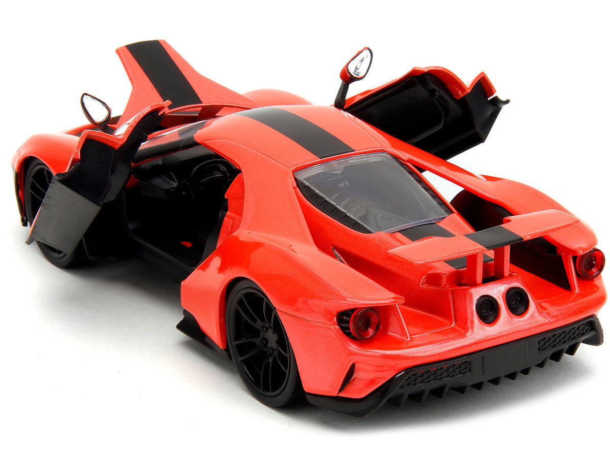 2017 Ford GT Light Red Metallic with Black Stripe "Pink Slips" Series 1/24 Diecast Model Car by Jada-3