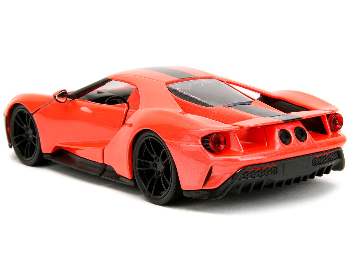 2017 Ford GT Light Red Metallic with Black Stripe "Pink Slips" Series 1/24 Diecast Model Car by Jada-4