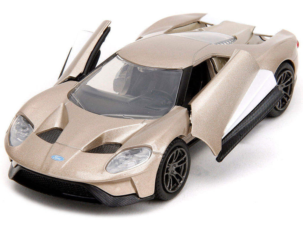 2017 Ford GT Gold Metallic with White Accents "Pink Slips" Series 1/32 Diecast Model Car by Jada-1