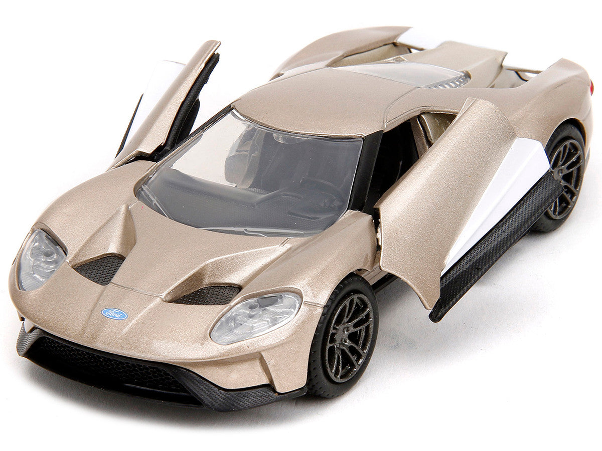 2017 Ford GT Gold Metallic with White Accents "Pink Slips" Series 1/32 Diecast Model Car by Jada-1