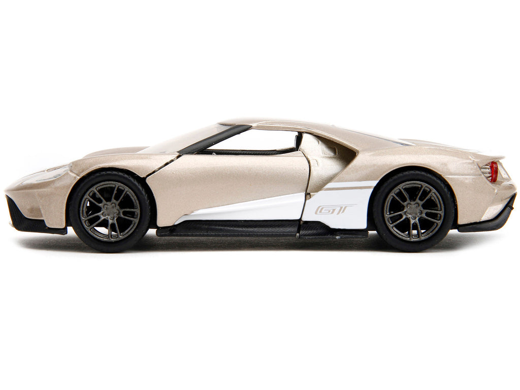 2017 Ford GT Gold Metallic with White Accents "Pink Slips" Series 1/32 Diecast Model Car by Jada-2
