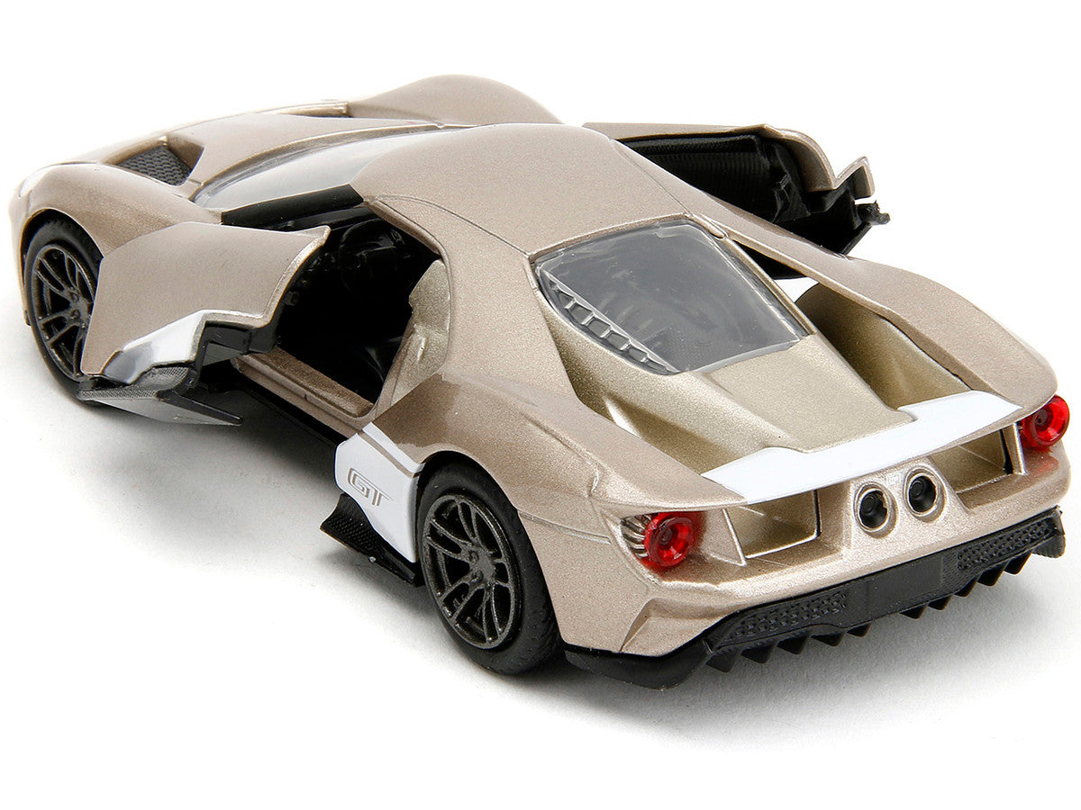 2017 Ford GT Gold Metallic with White Accents "Pink Slips" Series 1/32 Diecast Model Car by Jada-3