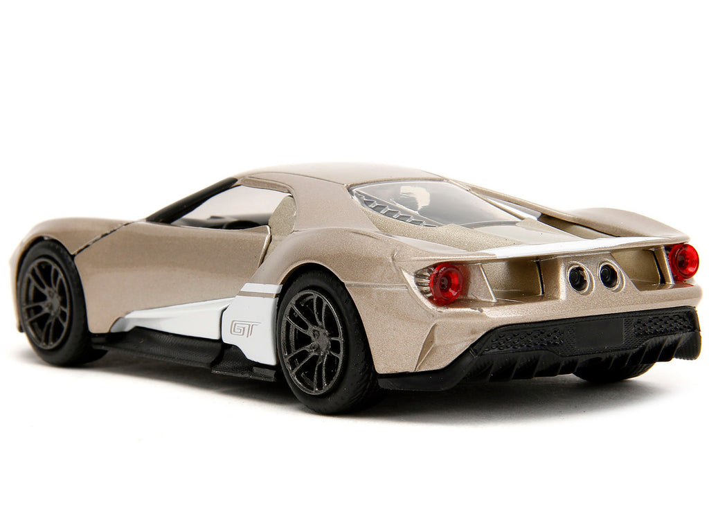 2017 Ford GT Gold Metallic with White Accents "Pink Slips" Series 1/32 Diecast Model Car by Jada-4