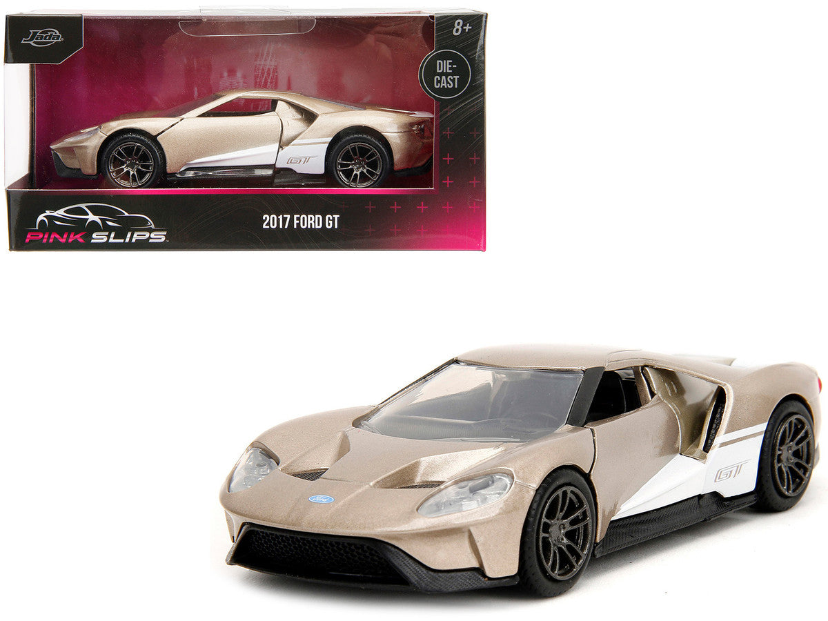 2017 Ford GT Gold Metallic with White Accents "Pink Slips" Series 1/32 Diecast Model Car by Jada-0