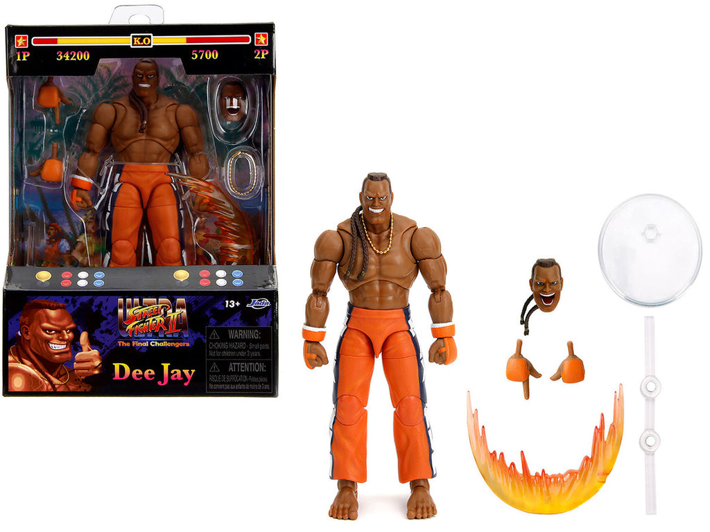 Dee Jay 6" Moveable Figure with Accessories and Alternate Head and Hands "Ultra Street Fighter II: The Final Challengers" (2017) Video Game Model by Jada-3