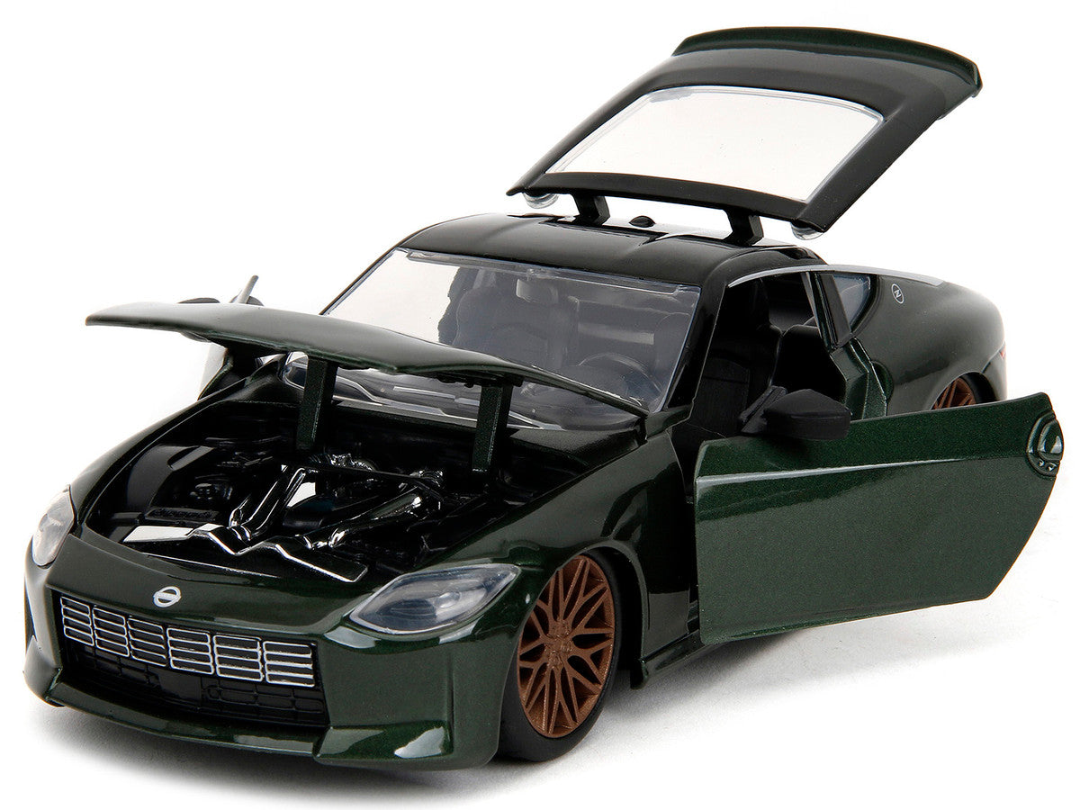 2023 Nissan Z Dark Green Metallic with Black Top "Fast X" (2023) Movie "Fast & Furious" Series 1/24 Diecast Model Car by Jada-1