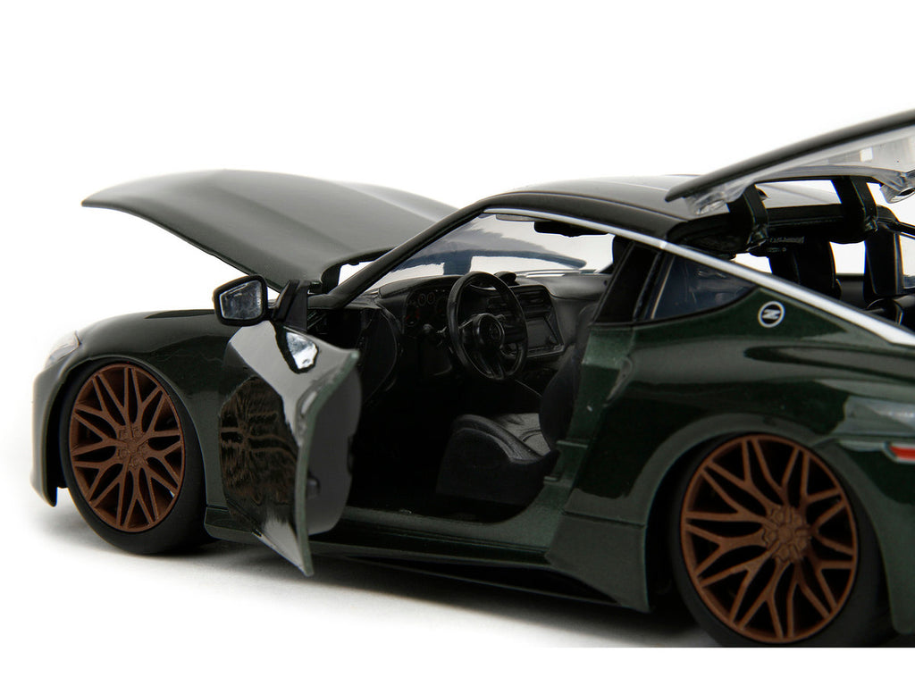2023 Nissan Z Dark Green Metallic with Black Top "Fast X" (2023) Movie "Fast & Furious" Series 1/24 Diecast Model Car by Jada-2