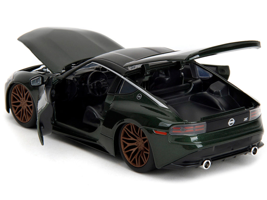 2023 Nissan Z Dark Green Metallic with Black Top "Fast X" (2023) Movie "Fast & Furious" Series 1/24 Diecast Model Car by Jada-3