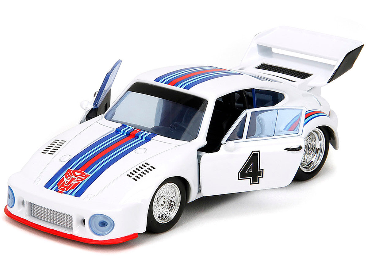 Porsche 935 Turbo #4 "Jazz" White with Blue and Red Stripes "Transformers" "Hollywood Rides" Series 1/32 Diecast Model Car by Jada-3