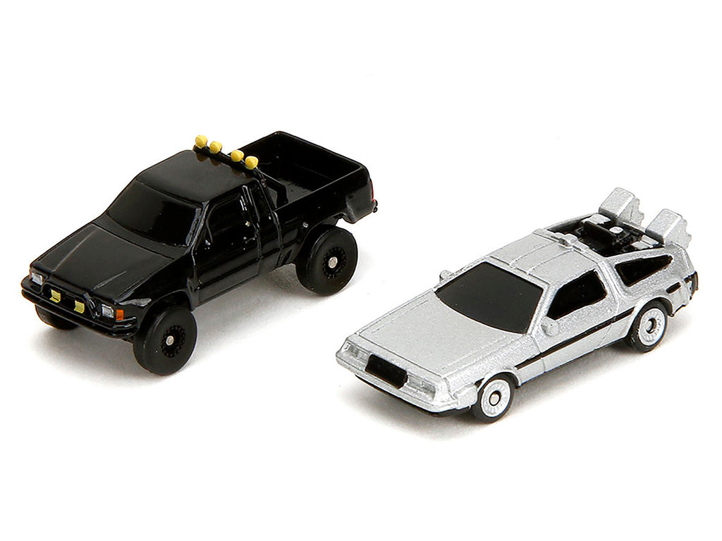 Hill Valley Courthouse Diorama with Black Pickup Truck and Delorean "Back to the Future" (1985) Movie "Nano Scene" Series Model by Jada-0