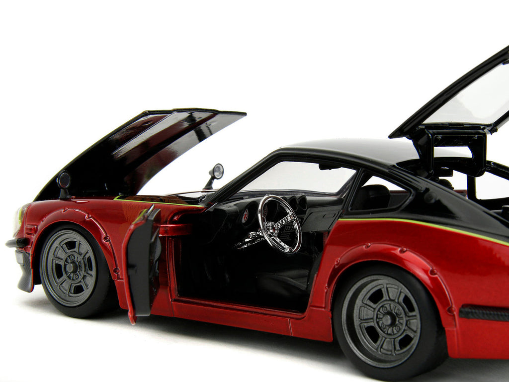 1972 Datsun 240Z Black and Red Metallic with Graphics "Fast X" (2023) Movie "Fast & Furious" Series 1/24 Diecast Model Car by Jada-3