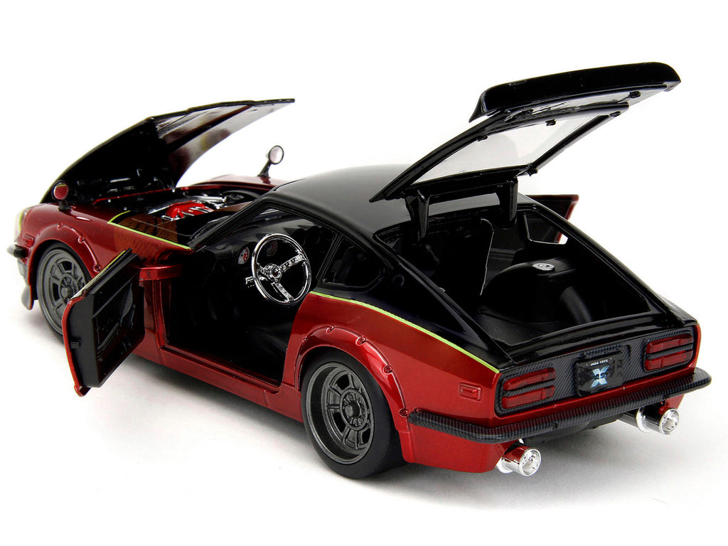1972 Datsun 240Z Black and Red Metallic with Graphics "Fast X" (2023) Movie "Fast & Furious" Series 1/24 Diecast Model Car by Jada-4
