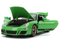 Porsche 911 GT3 (997) Green with Black Accents "Fast X" (2023) Movie "25 Years of Fast & Furious" Series 1/24 Diecast Model Car by Jada-0