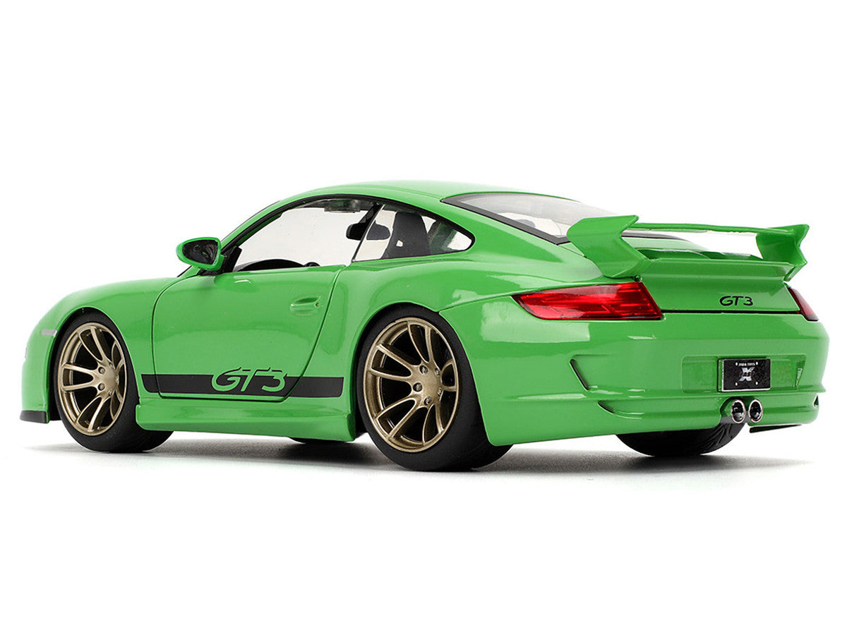 Porsche 911 GT3 (997) Green with Black Accents "Fast X" (2023) Movie "25 Years of Fast & Furious" Series 1/24 Diecast Model Car by Jada-1