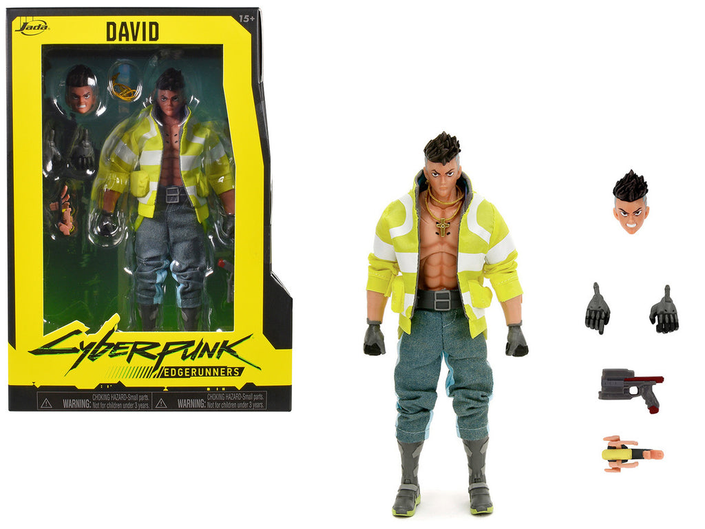 David Martinez 6" Moveable Figure with Accessories and Alternate Head and Hands "Cyberpunk: Edgerunners" (2022) TV Series Model by Jada-2