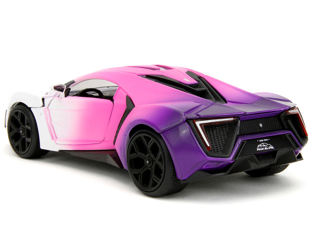 Lykan Hypersport White Pink and Purple Gradient "Pink Slips" Series 1/24 Diecast Model Car by Jada-4
