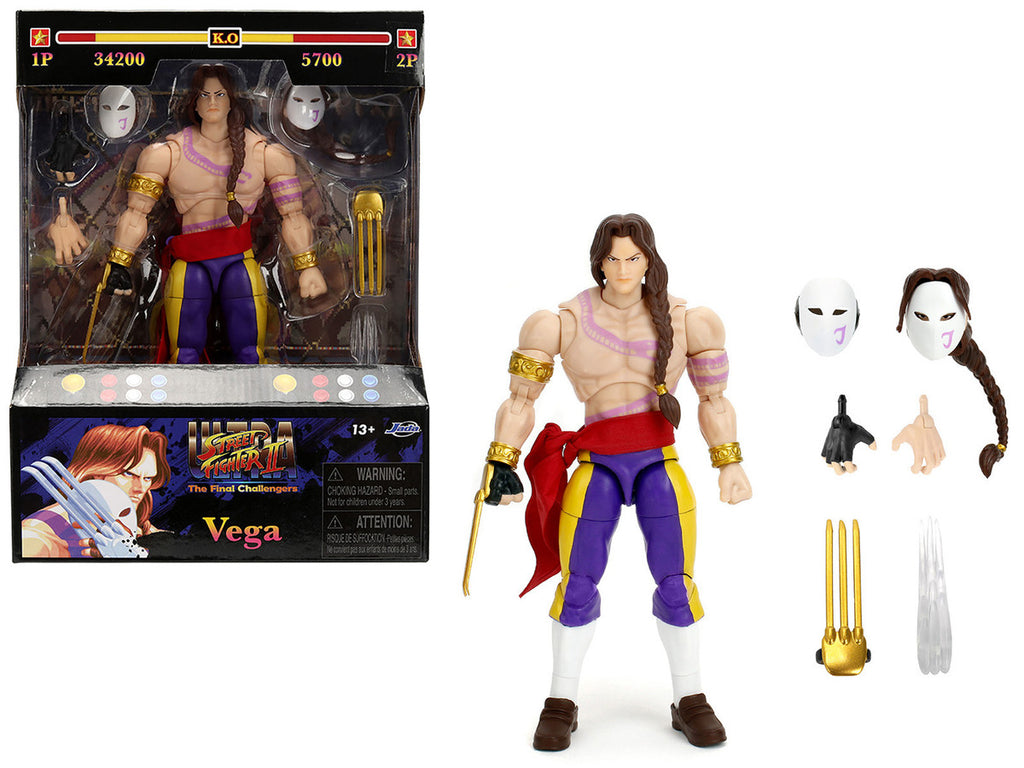 Vega 6" Moveable Figure with Alternate Head and Limbs "Ultra Street Fighter II: The Final Challengers" (2017) Video Game Model by Jada-4