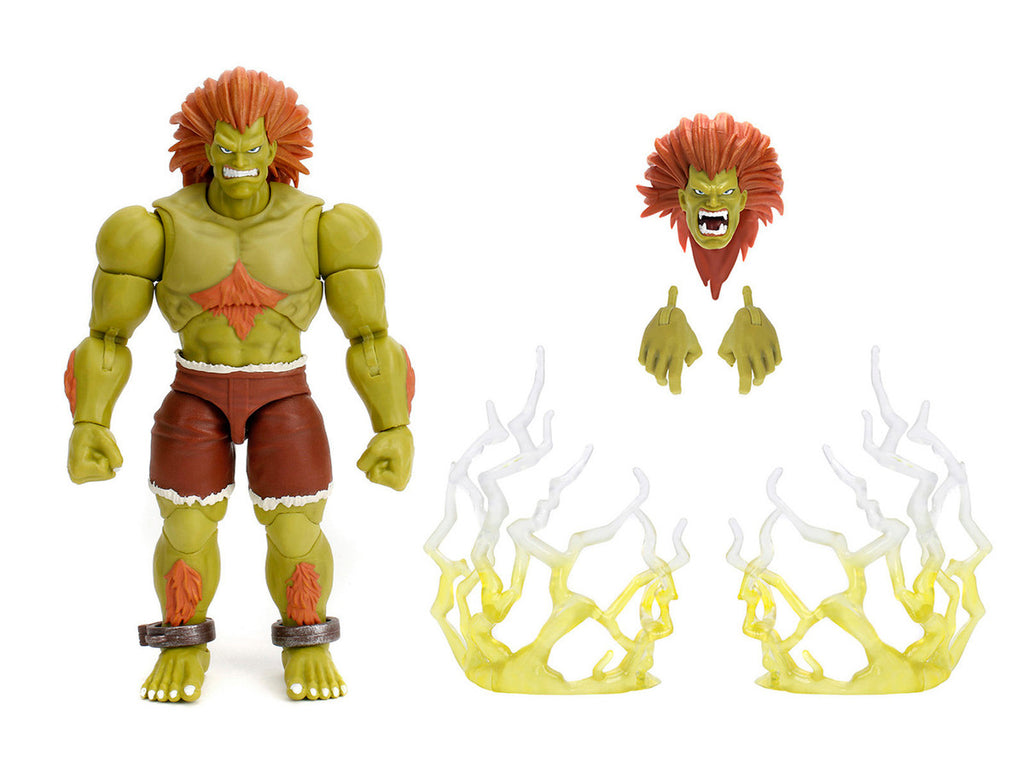 Blanka 7.5" Moveable Figure with Accessories and Alternate Head and Hands "Ultra Street Fighter II: The Final Challengers" (2017) Video Game Model by Jada-1
