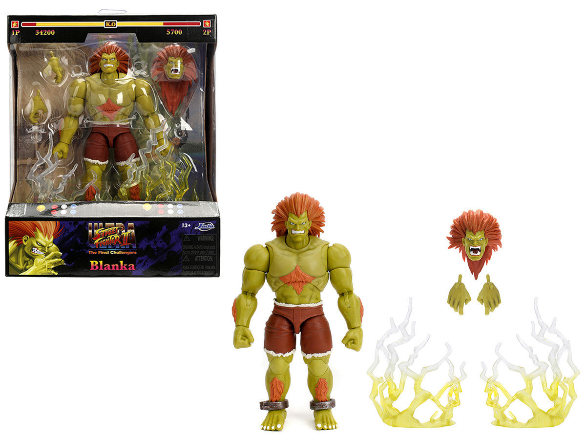 Blanka 7.5" Moveable Figure with Accessories and Alternate Head and Hands "Ultra Street Fighter II: The Final Challengers" (2017) Video Game Model by Jada-0