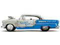 1955 Chevrolet Bel Air "Ghost Gas - Mike's Speed Equip" Light Gray and Blue "Bigtime Muscle" Series 1/24 Diecast Model Car by Jada-0