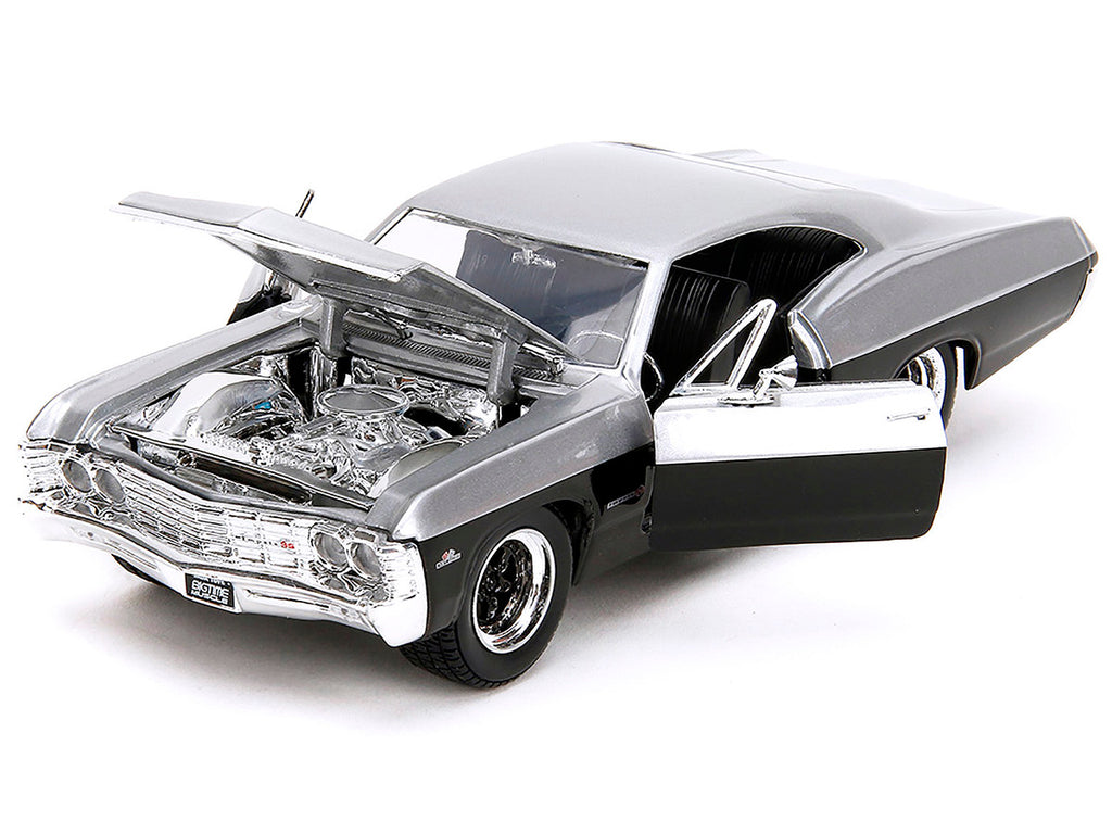 1967 Chevrolet Impala SS Silver Metallic and Black "Bigtime Muscle" Series 1/24 Diecast Model Car by Jada-3