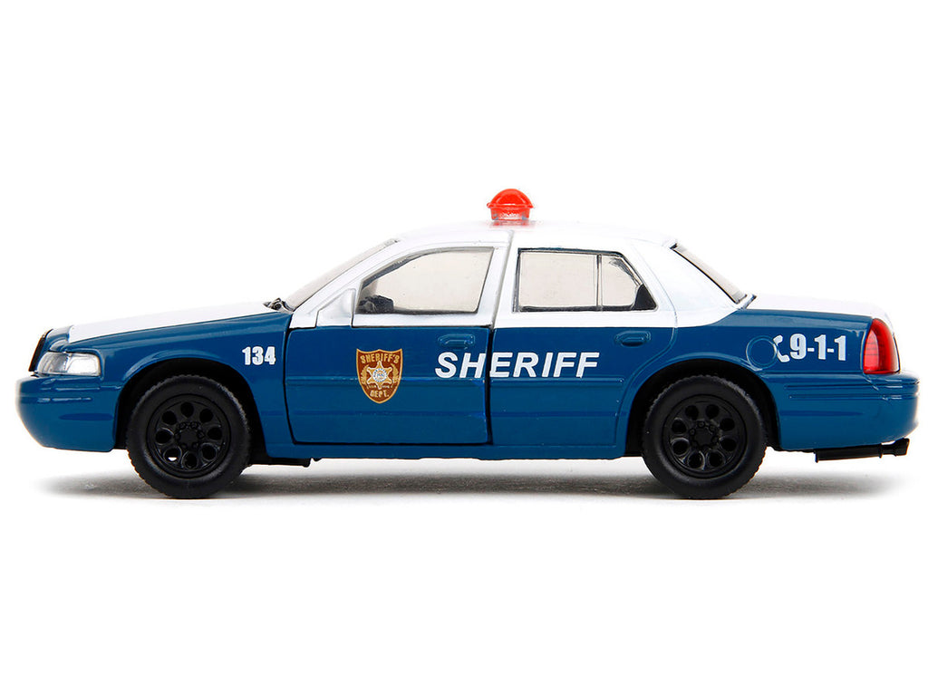 Rick Grimes' Ford Crown Victoria "Sheriff" Blue and White "The Walking Dead" (2010-2022) TV Series "Hollywood Rides" Series 1/32 Diecast Model Car by Jada-3