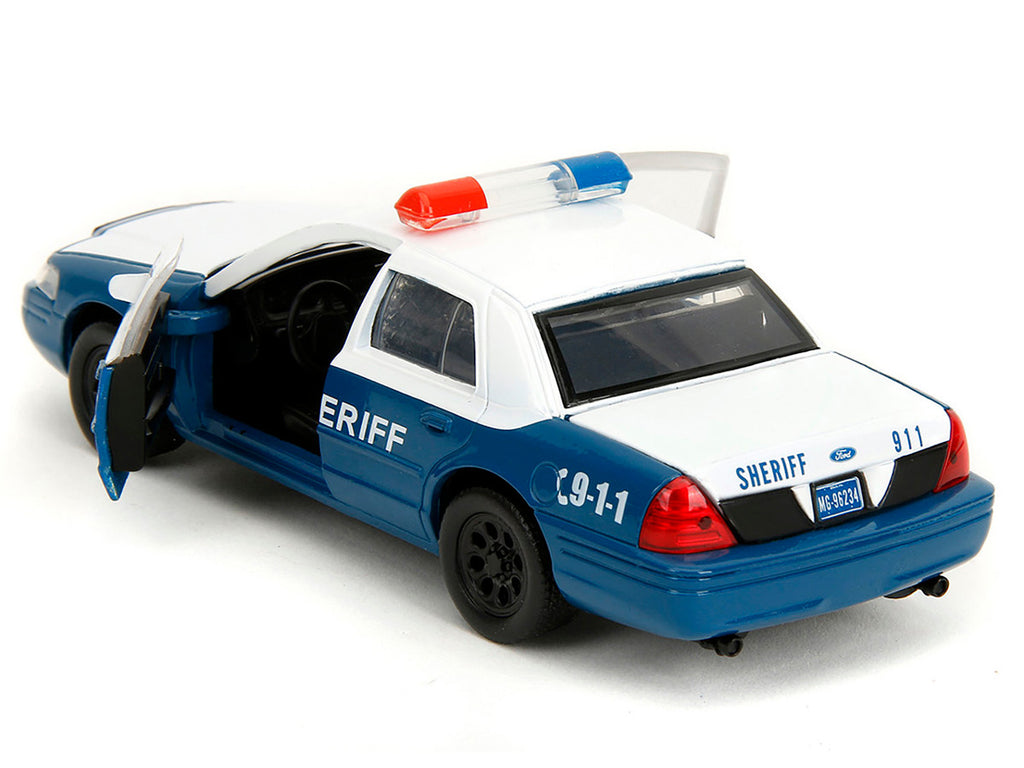 Rick Grimes' Ford Crown Victoria "Sheriff" Blue and White "The Walking Dead" (2010-2022) TV Series "Hollywood Rides" Series 1/32 Diecast Model Car by Jada-4