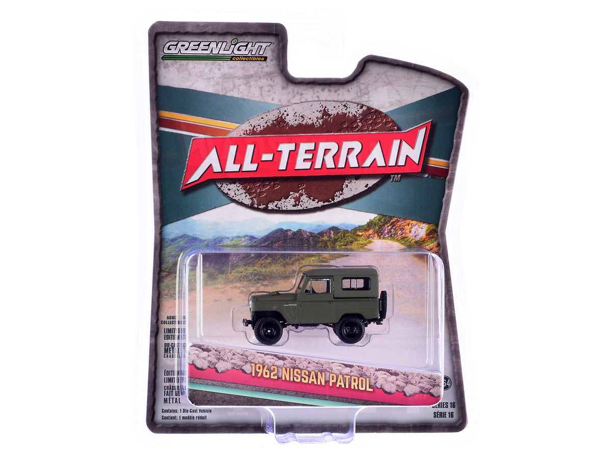 1962 Nissan Patrol Matt Olive Green "All Terrain" Series 16 1/64 Diecast Model Car by Greenlight-0