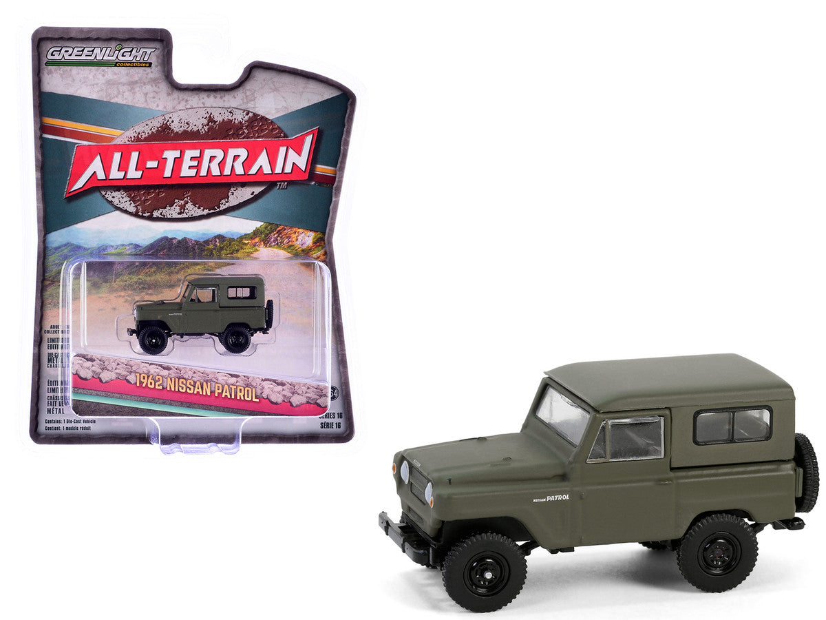 1962 Nissan Patrol Matt Olive Green "All Terrain" Series 16 1/64 Diecast Model Car by Greenlight-2