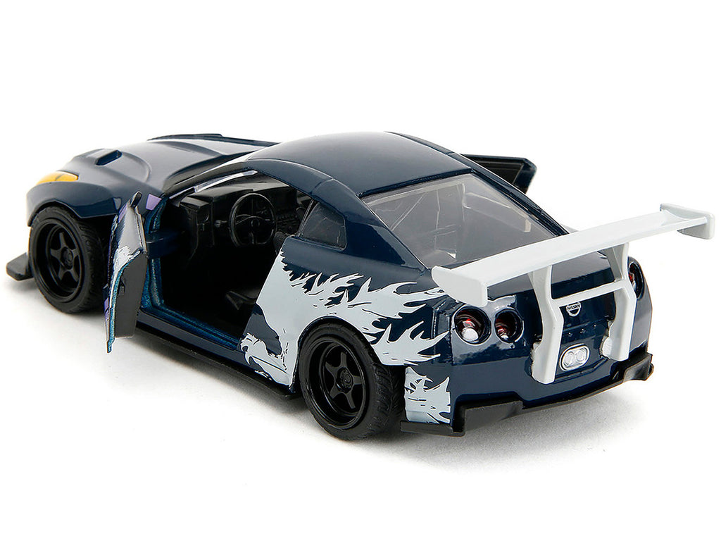2009 Nissan GT-R (R35) Ben Sopra Dark Blue with Graphics "Godzilla" "Hollywood Rides" Series 1/32 Diecast Model Car by Jada-3