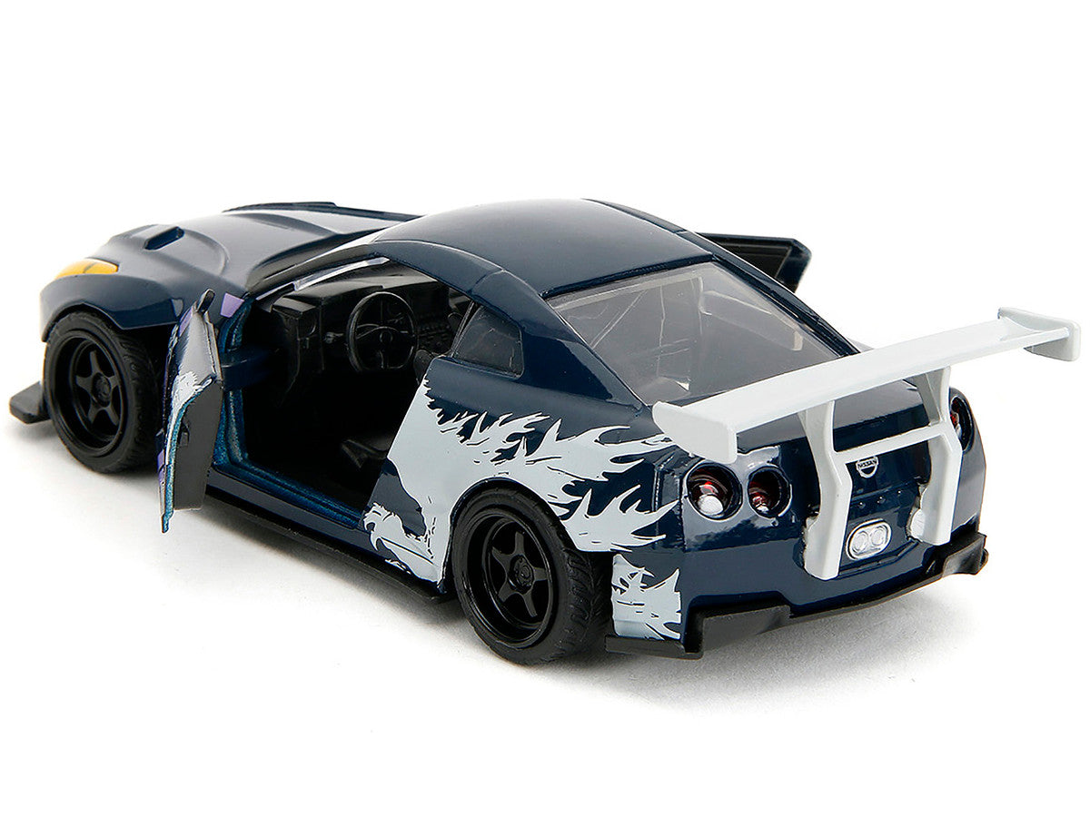 2009 Nissan GT-R (R35) Ben Sopra Dark Blue with Graphics "Godzilla" "Hollywood Rides" Series 1/32 Diecast Model Car by Jada-3