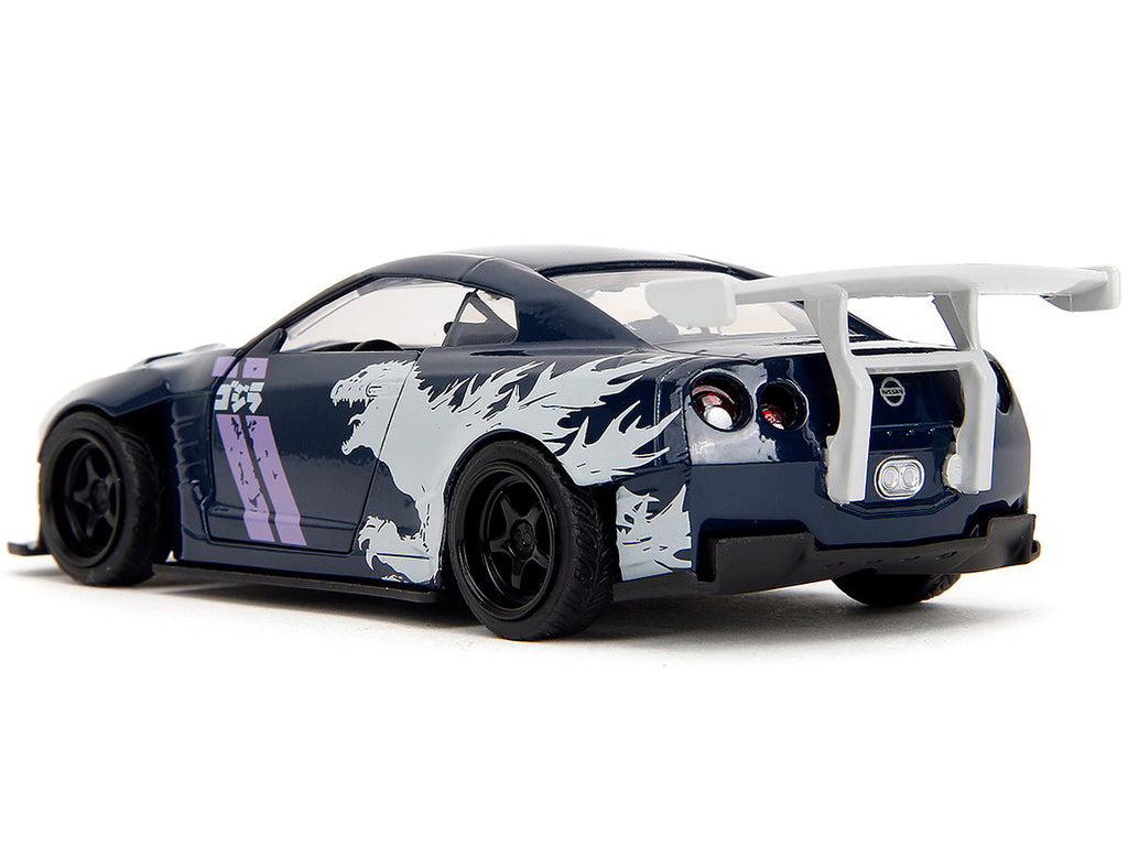 2009 Nissan GT-R (R35) Ben Sopra Dark Blue with Graphics "Godzilla" "Hollywood Rides" Series 1/32 Diecast Model Car by Jada-4