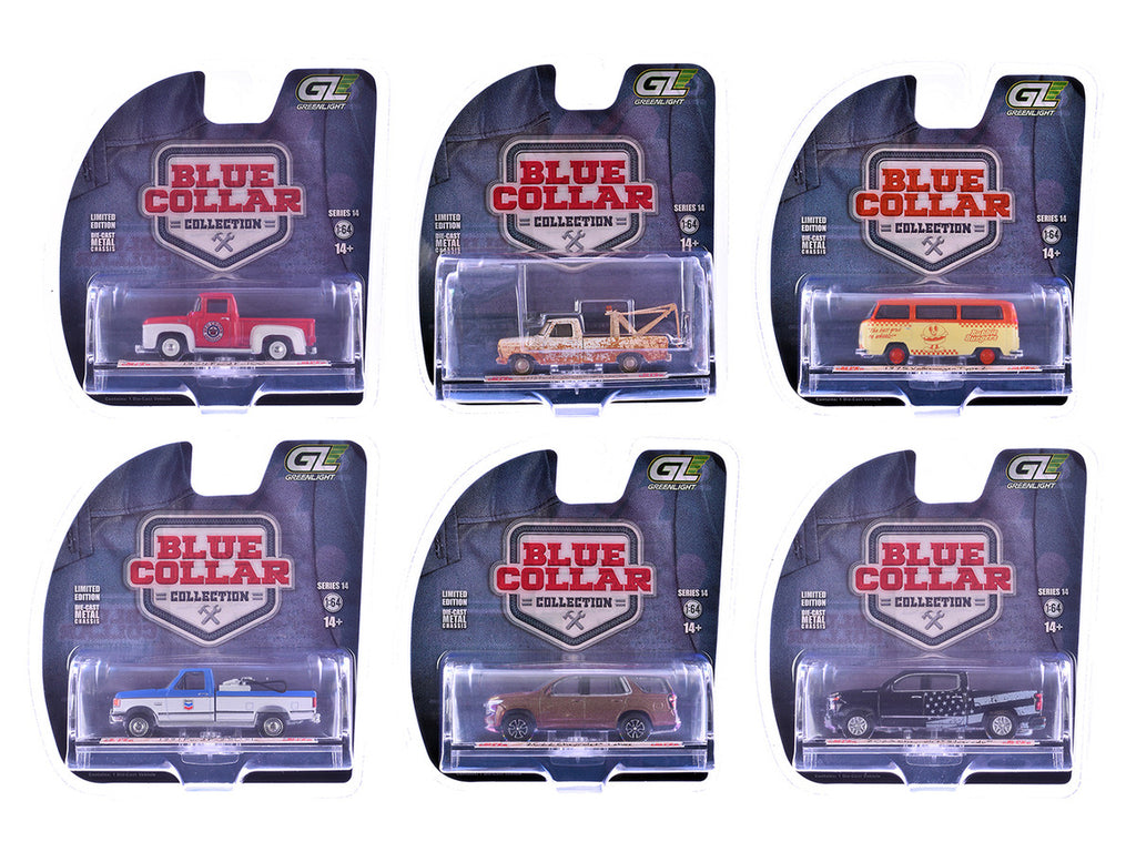 "Blue Collar Collection" Series 14 Set of 6 pieces 1/64 Diecast Model Cars by Greenlight-0